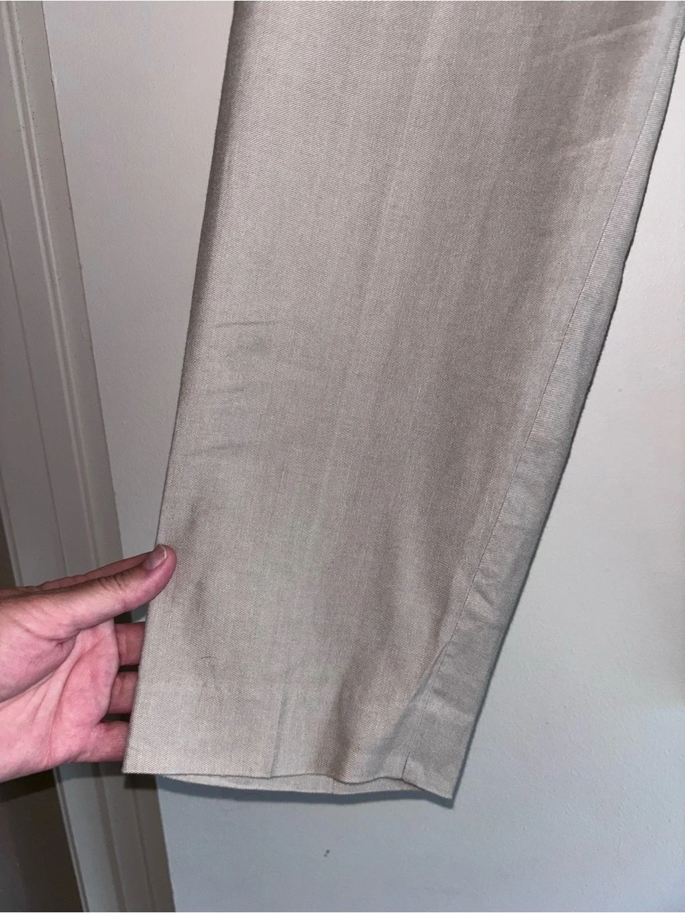 Babaton Aritzia Tan Linen Ankle Trouser Pant Sz 10